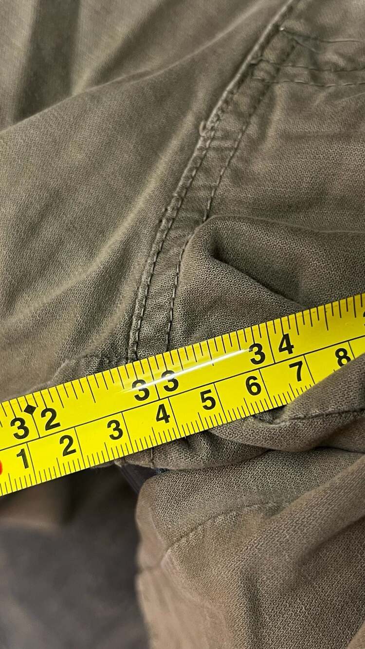 Y2K Streetwear Cargo Pants Size 34 Olive Green Multi-Pocket - Picture 8 of 8